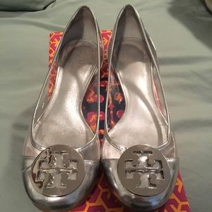 Tory Burch Silver Flats